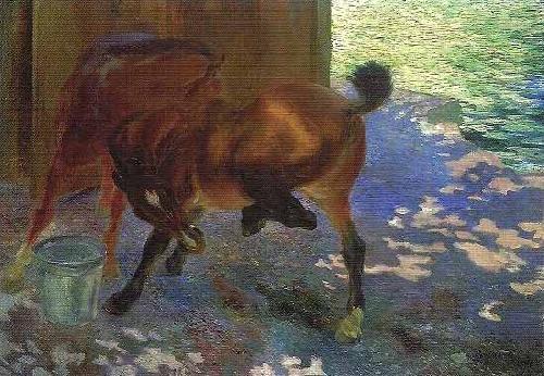 Paul-Albert Besnard Horses bitten by flies oil painting picture